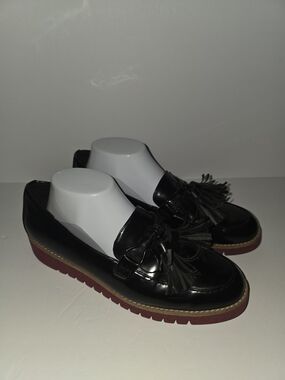 ZARA Women Black Tasseled Loafers Moccasins Airfit Insoles Size 10 Y2K